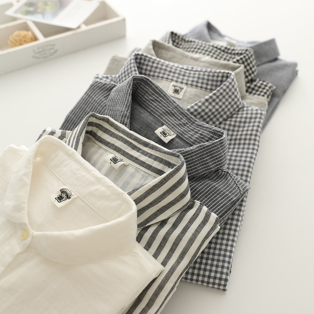 Cap Sleeve Cotton Gauze Button Down Shirt - view 7