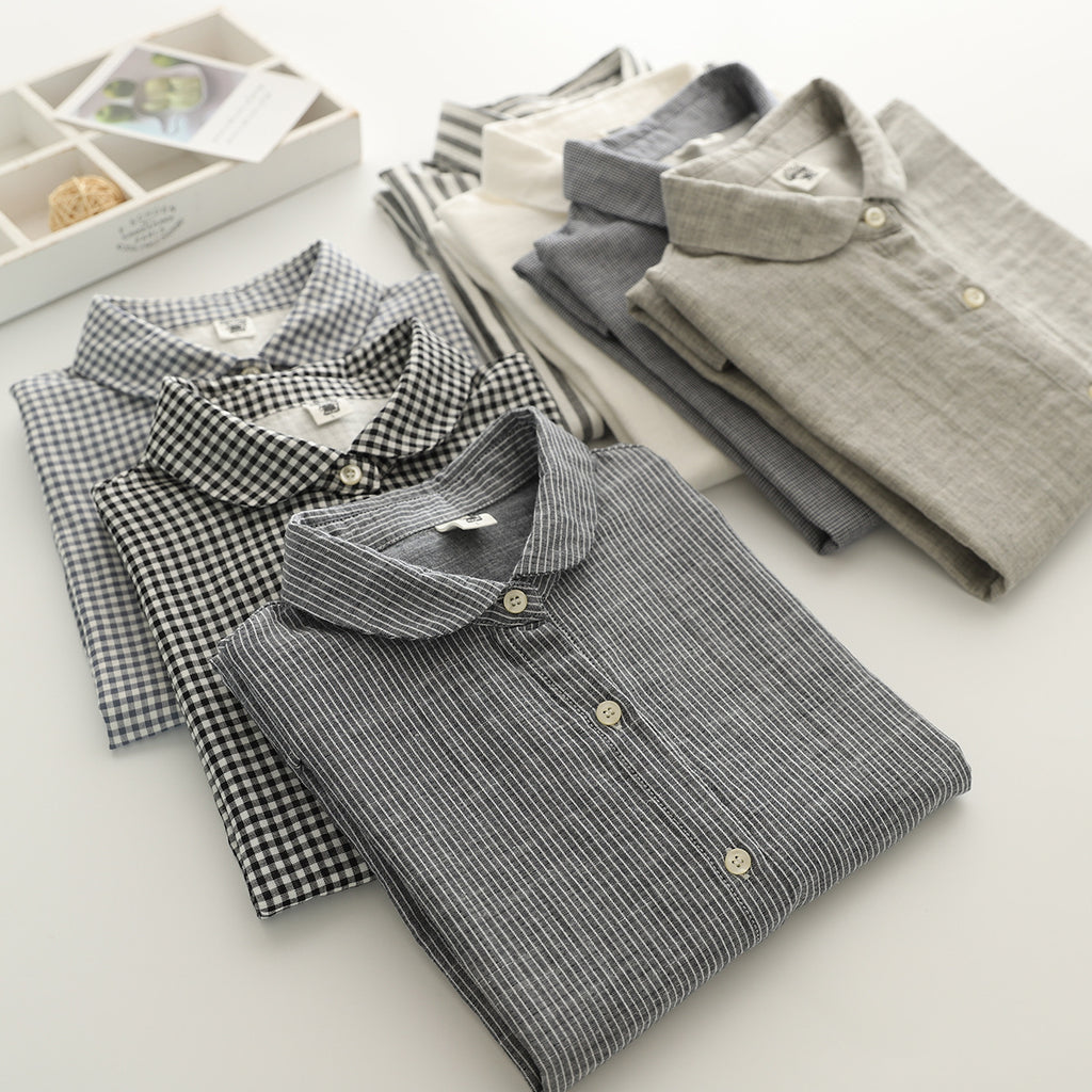 Cap Sleeve Cotton Gauze Button Down Shirt - view 9