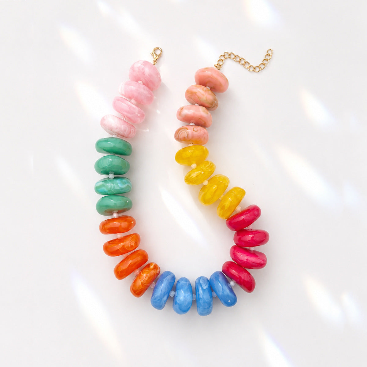 Chunky Rondelle Bead Collar Necklace Retro Style - Color_07