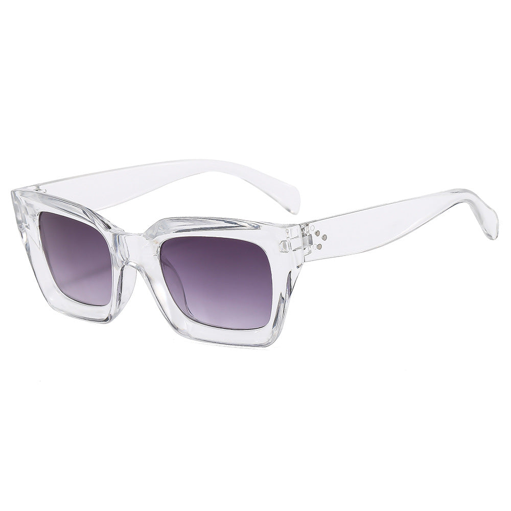 Chunky Square Frame Rivet Sunglasses - Color_1