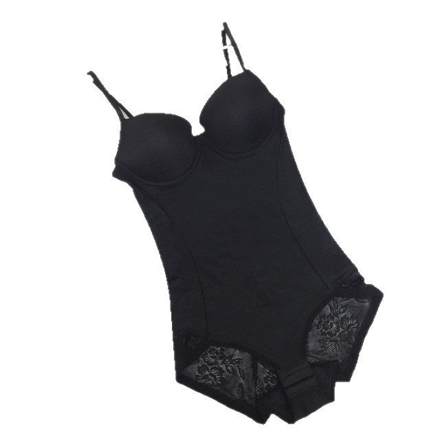 Underwire Push-Up Lace Trim Tummy Control Bodysuit