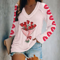 Valentine Heart Print Long Sleeve Top - Color_01