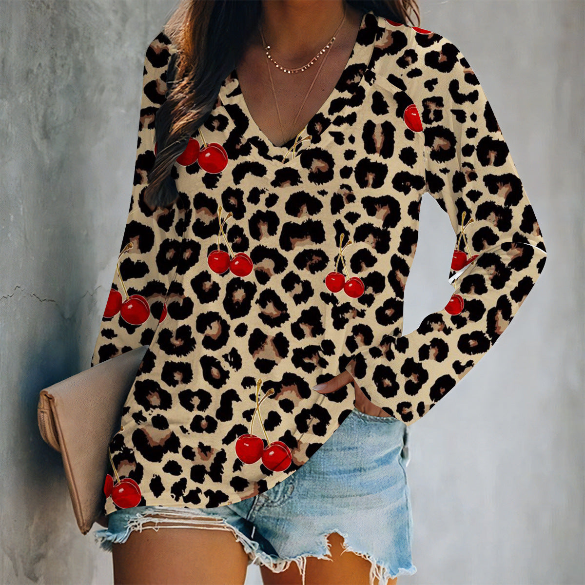Valentine Heart Print Long Sleeve Top - Color_23