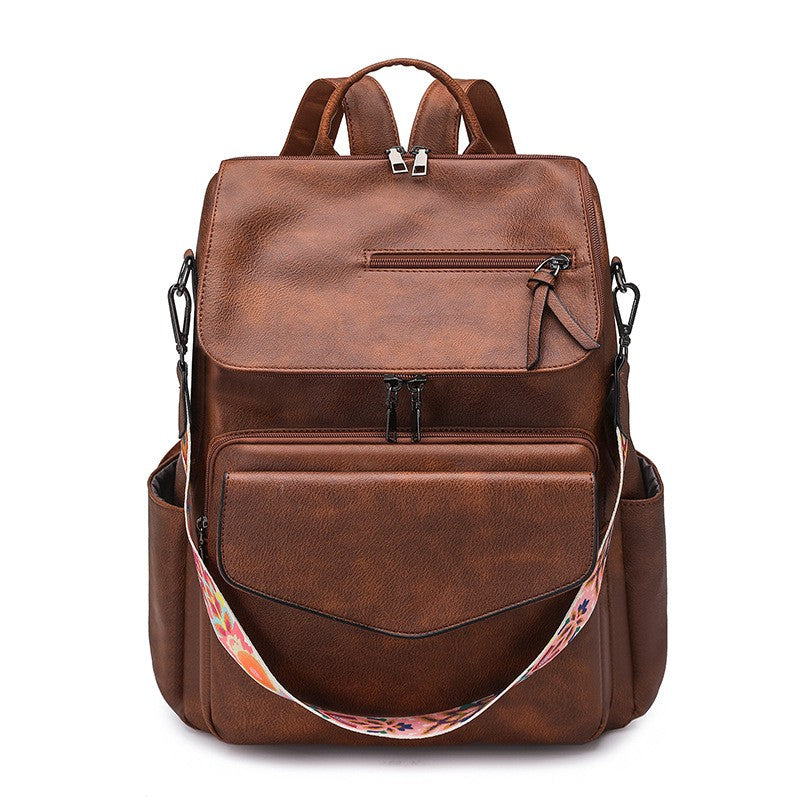 Vintage Vegan Leather Convertible Backpack