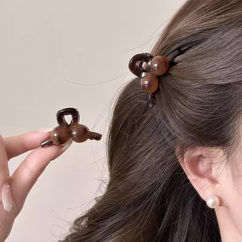 Glossy Cherry Bead Mini Hair Claw Clip - view 1