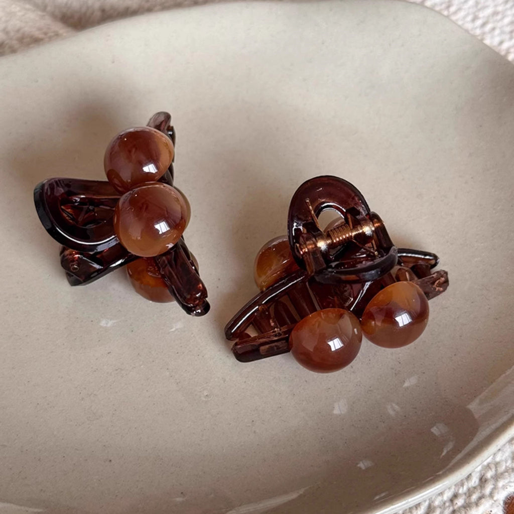 Glossy Cherry Bead Mini Hair Claw Clip - view 2