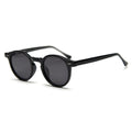 Retro Round Keyhole Bridge Sunglasses - Black