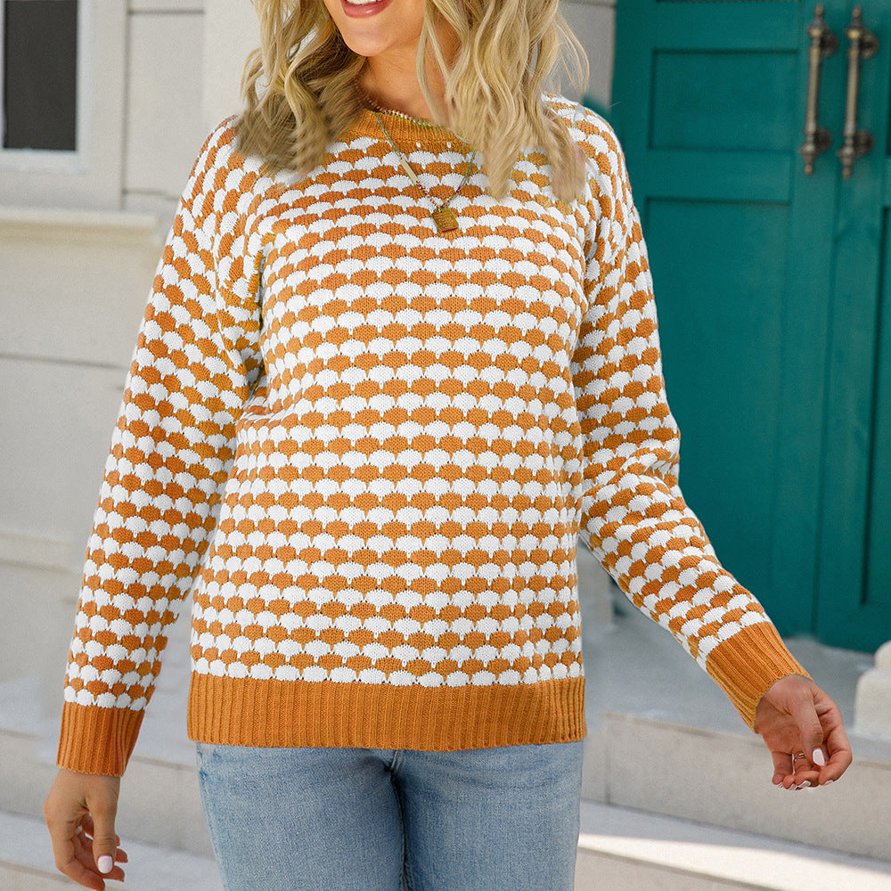Two Tone Bobble Knit Contrast Trim Sweater - Yellow - 2