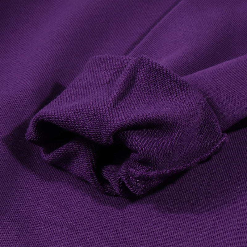 Minimalist Cotton Crewneck Sweatshirt - Purple - 10