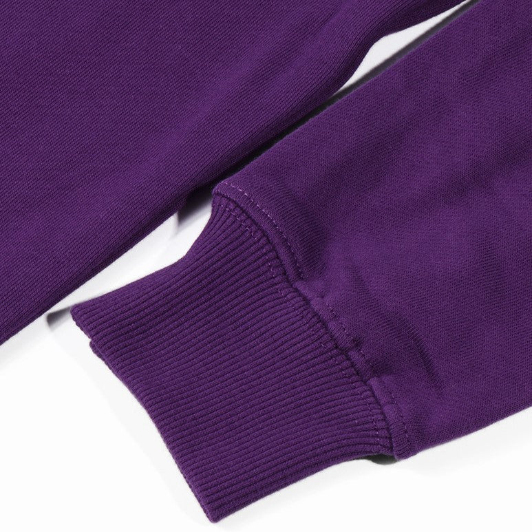 Minimalist Cotton Crewneck Sweatshirt - Purple - 3