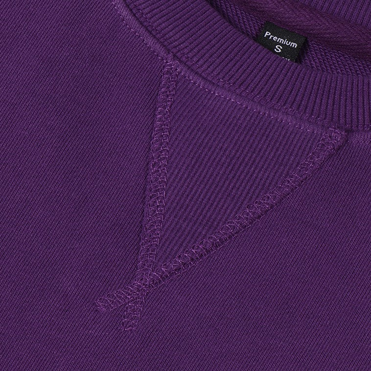 Minimalist Cotton Crewneck Sweatshirt - Purple - 4