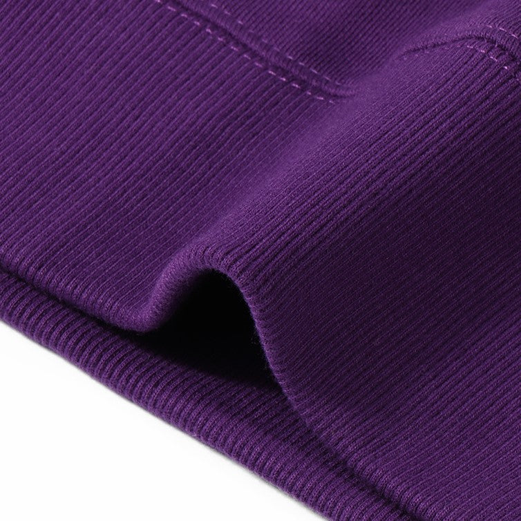 Minimalist Cotton Crewneck Sweatshirt - Purple - 5