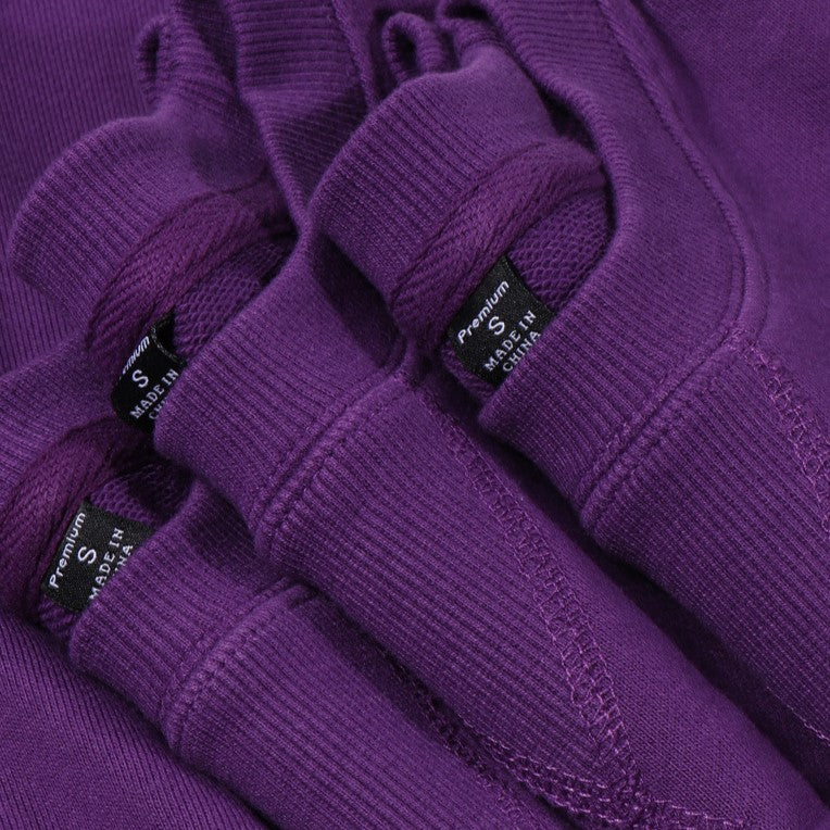Minimalist Cotton Crewneck Sweatshirt - Purple - 6