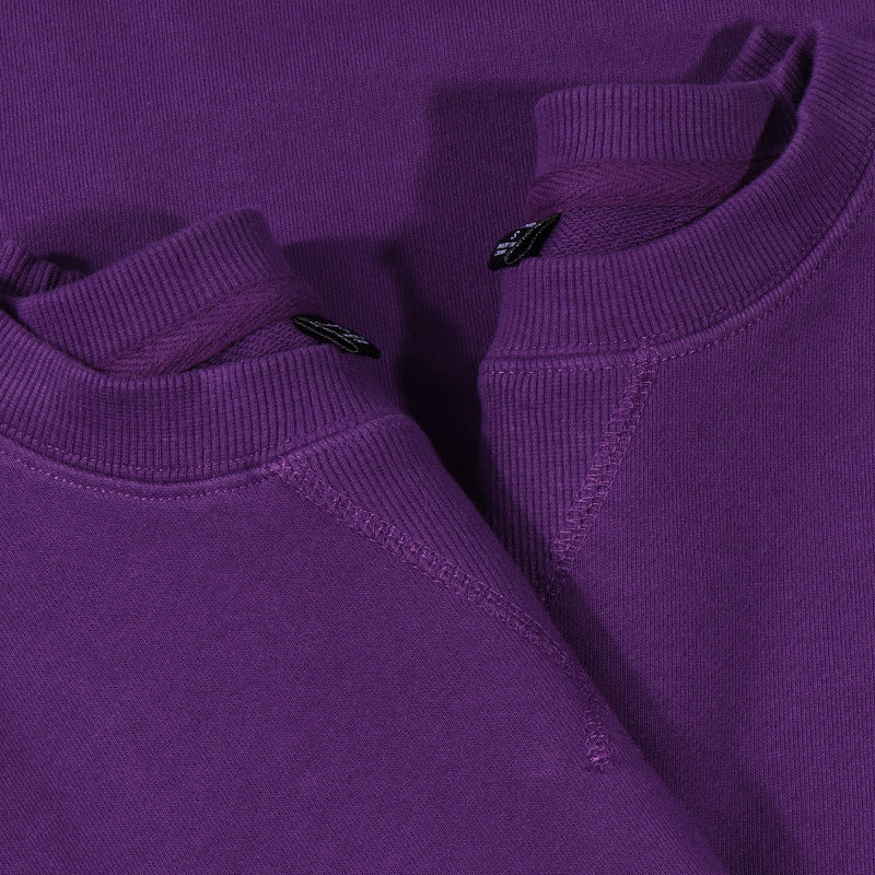 Minimalist Cotton Crewneck Sweatshirt - Purple - 9