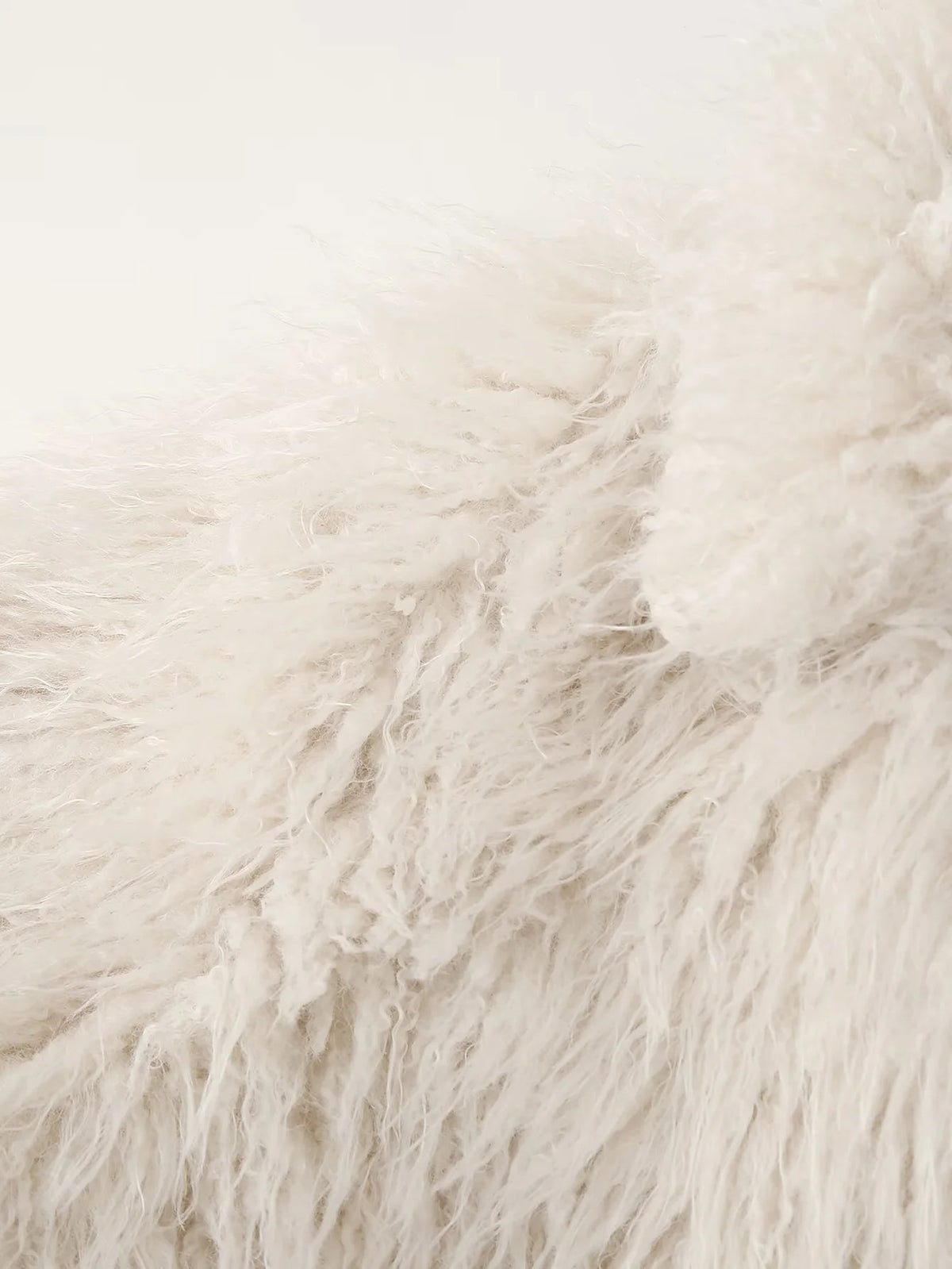 Shaggy Plush Cropped Faux Fur Coat - White - 1