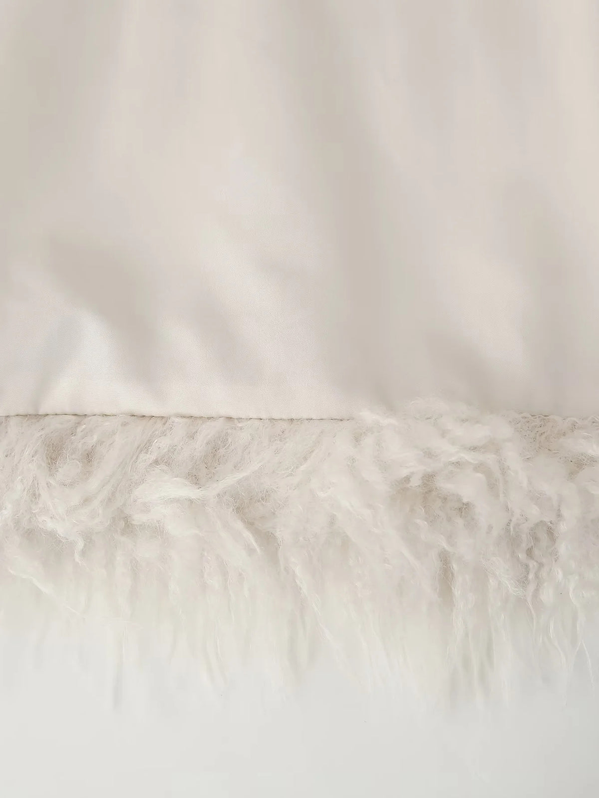 Shaggy Plush Cropped Faux Fur Coat - White - 3