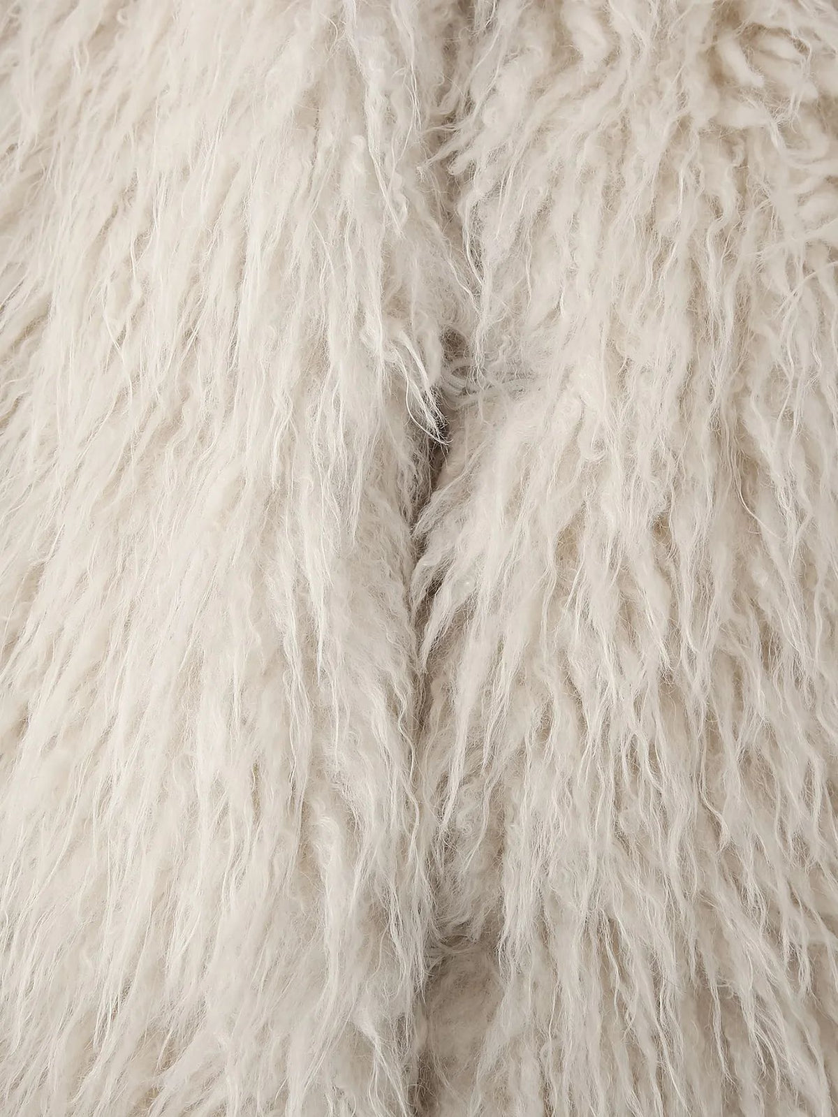 Shaggy Plush Cropped Faux Fur Coat - White - 5