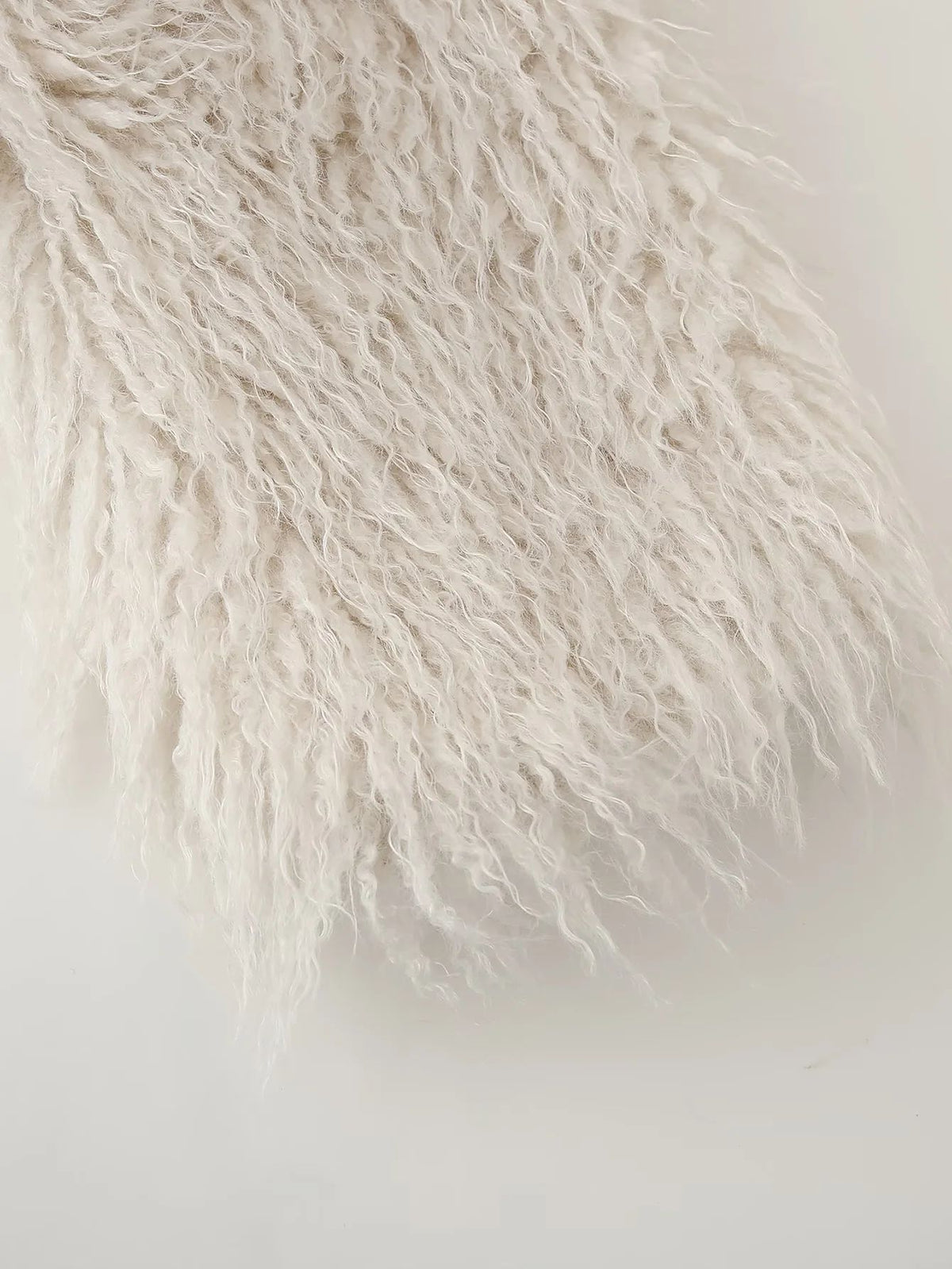 Shaggy Plush Cropped Faux Fur Coat - White - 7