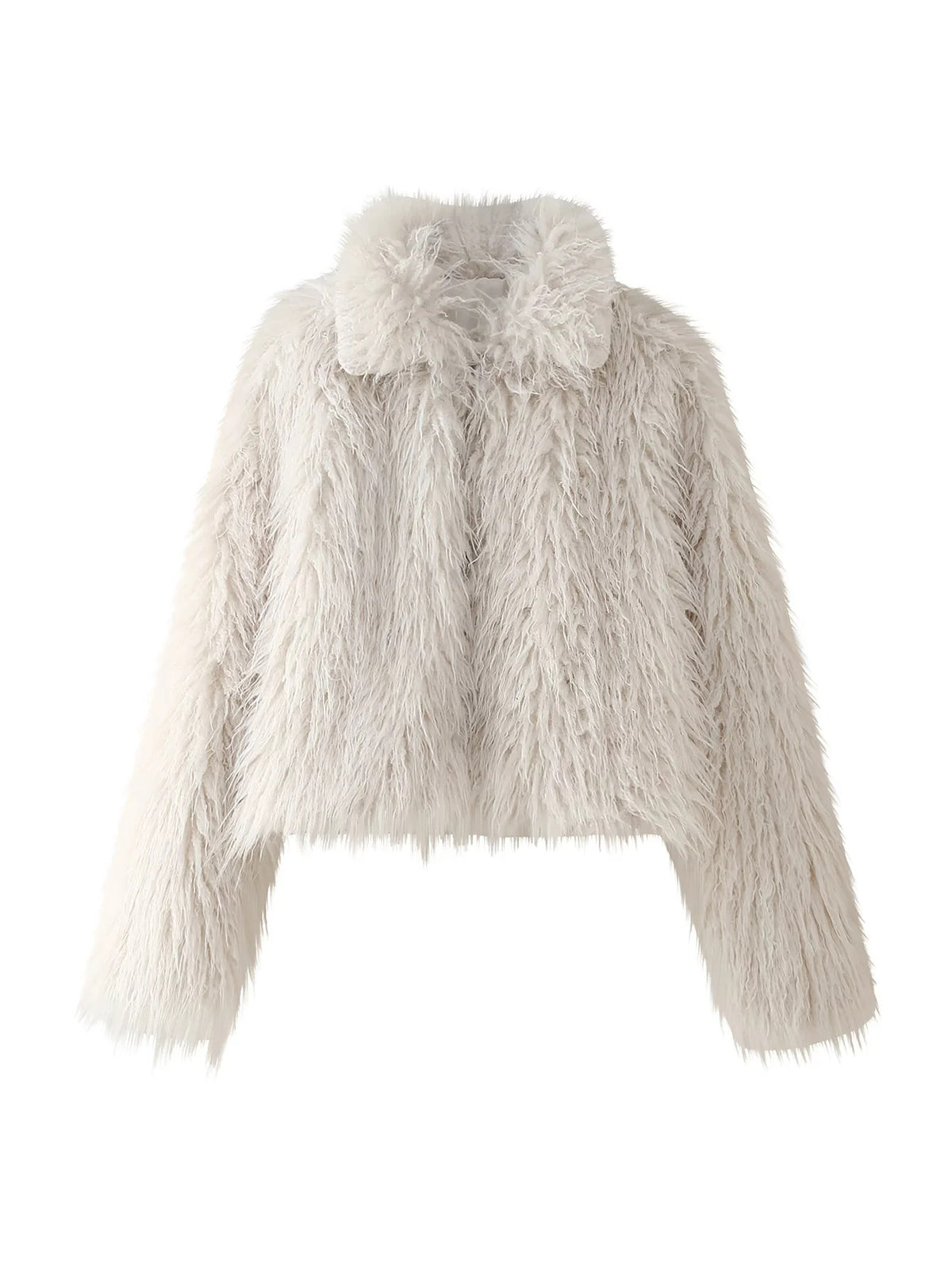 Shaggy Plush Cropped Faux Fur Coat