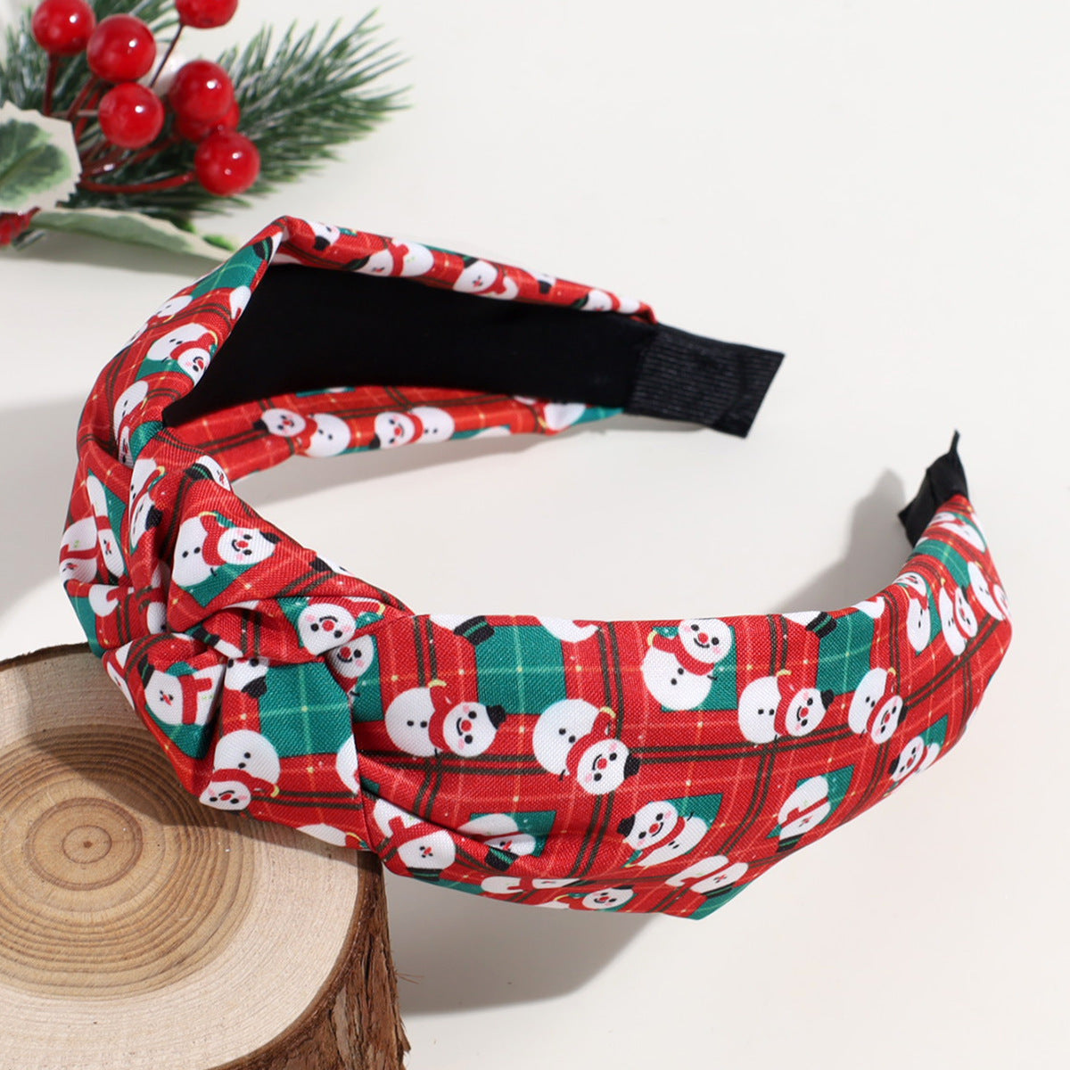 Festive Print Top Knot Fabric Headband - C2