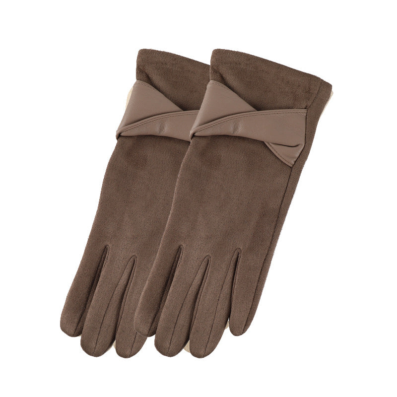 Suede Gloves With Bow And Fur Pom - Bow_3