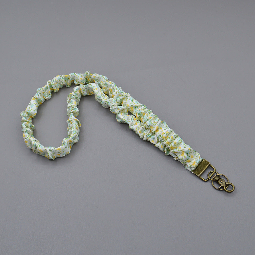 Ruched Scrunchie Lanyard with Clip and Key Ring - GFlower