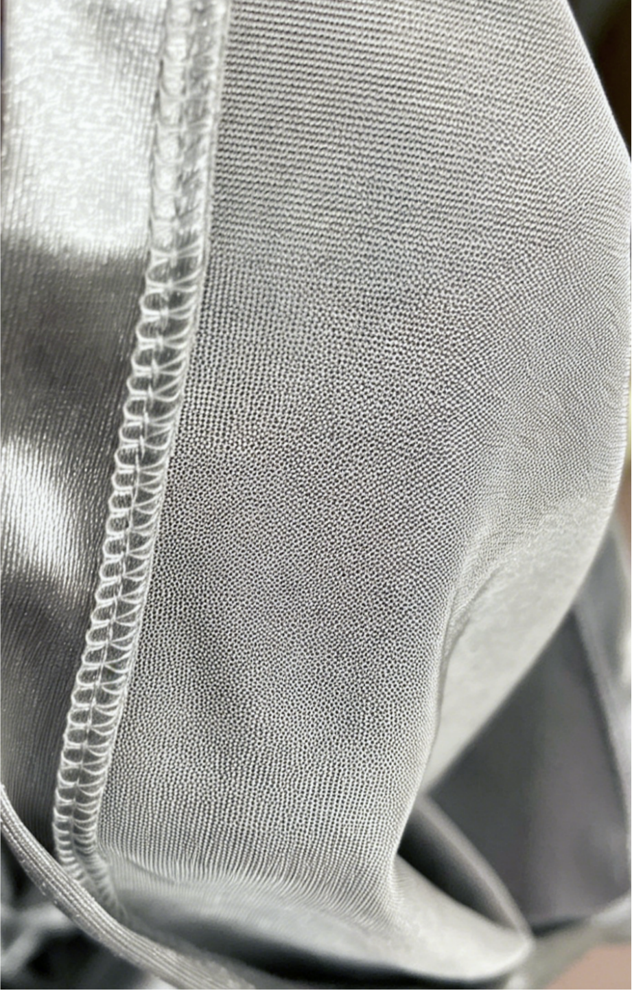 Elastic Waist Wide Leg Satin Palazzo Pants - Silvery - 5
