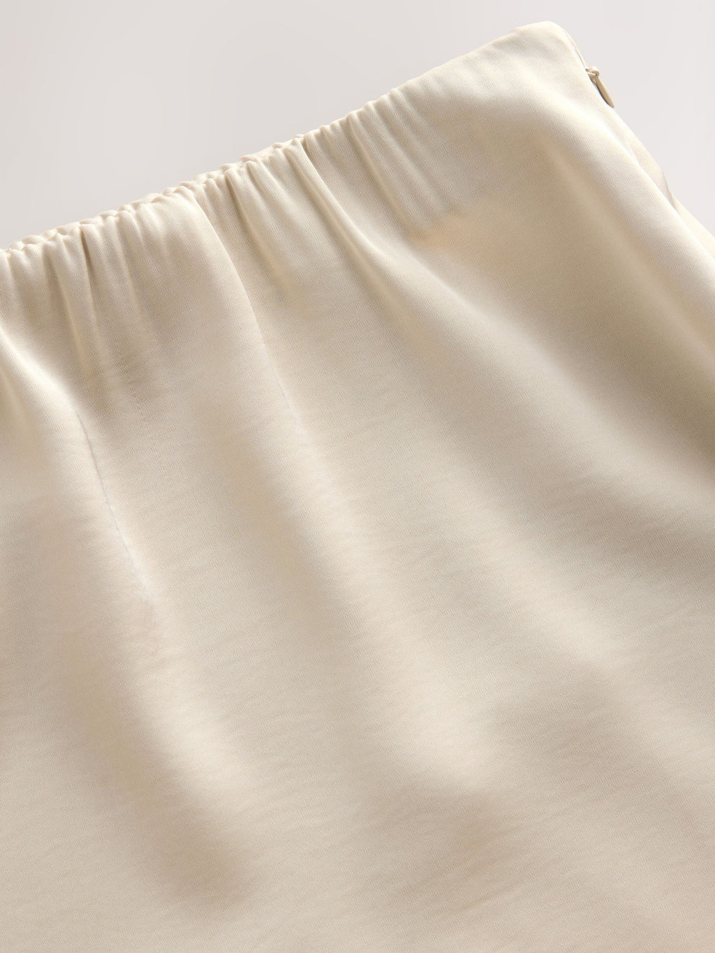 Satin Lace Hem Midi Slip Skirt - Khaki - 2