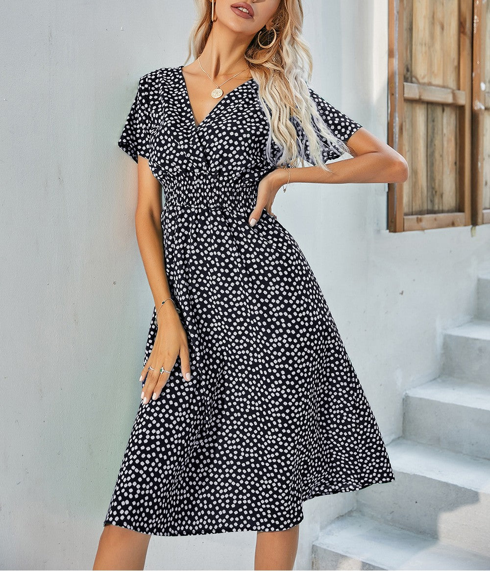 Surplice V-Neck Flutter Sleeve Midi Dress - Color_11