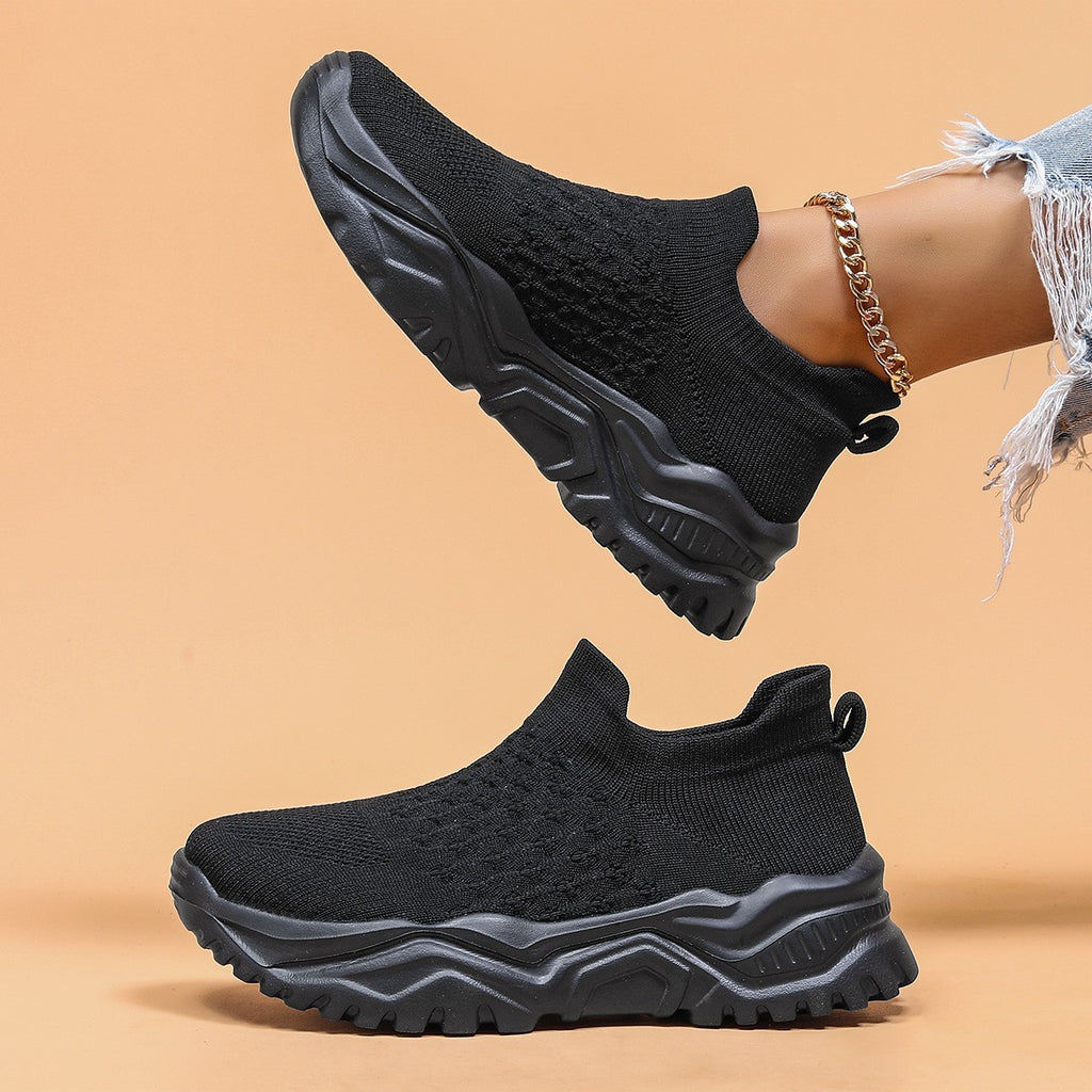 Slip On Platform Knit Sock Sneakers
