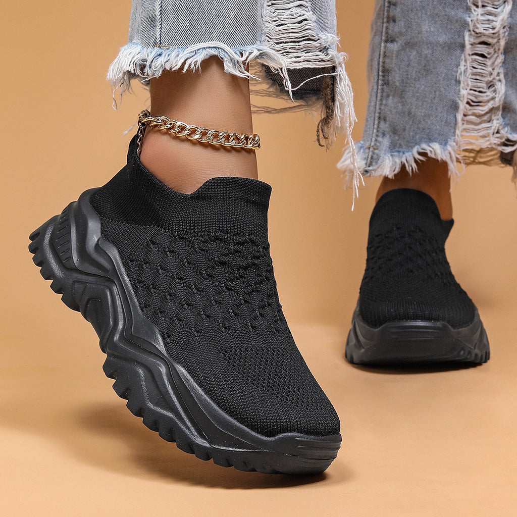 Slip On Platform Knit Sock Sneakers