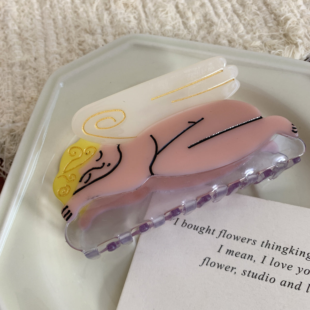 Celestial Snail Acetate Hair Claw Clip - Angel