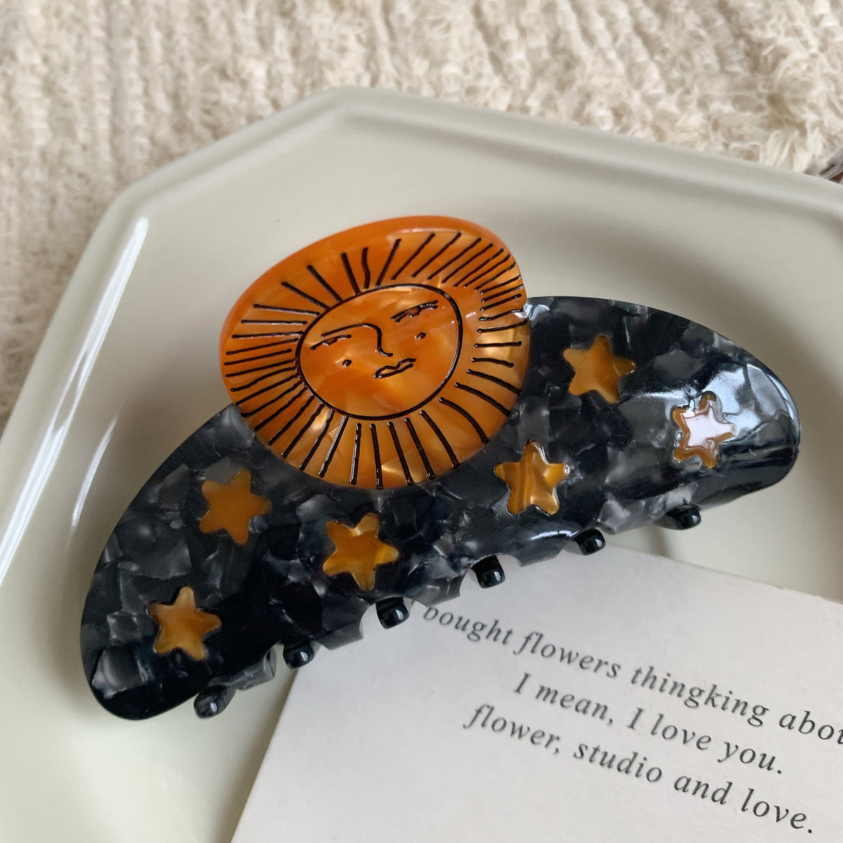 Celestial Snail Acetate Hair Claw Clip - Sun