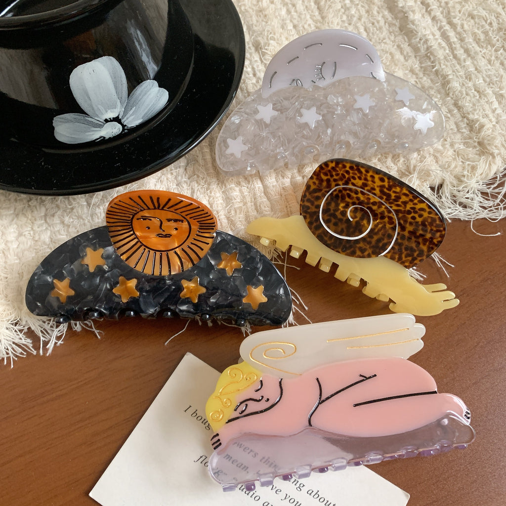 Celestial Snail Acetate Hair Claw Clip