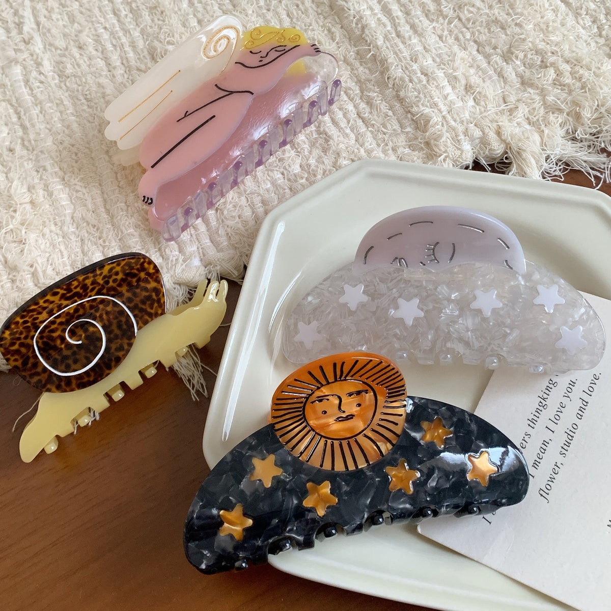 Celestial Snail Acetate Hair Claw Clip - view 2