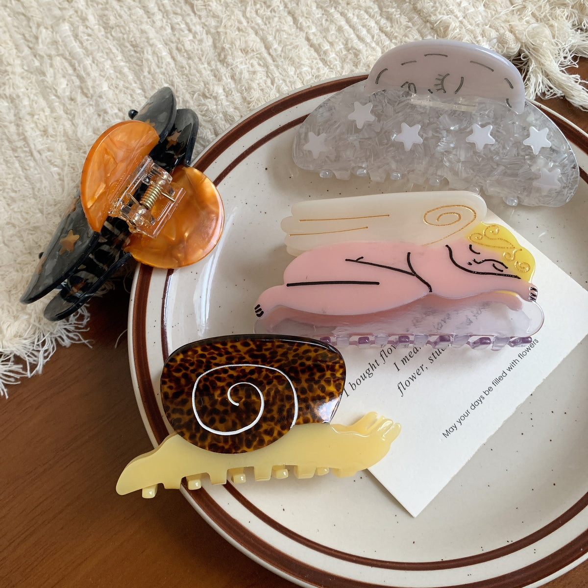 Celestial Snail Acetate Hair Claw Clip - view 3