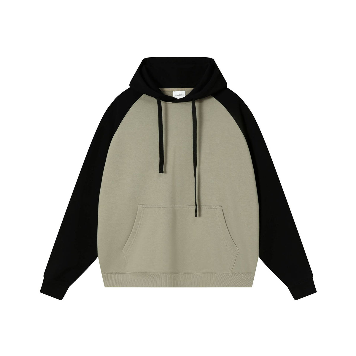 Colorblock Raglan Sleeve Hooded Sweatshirt - NO-6