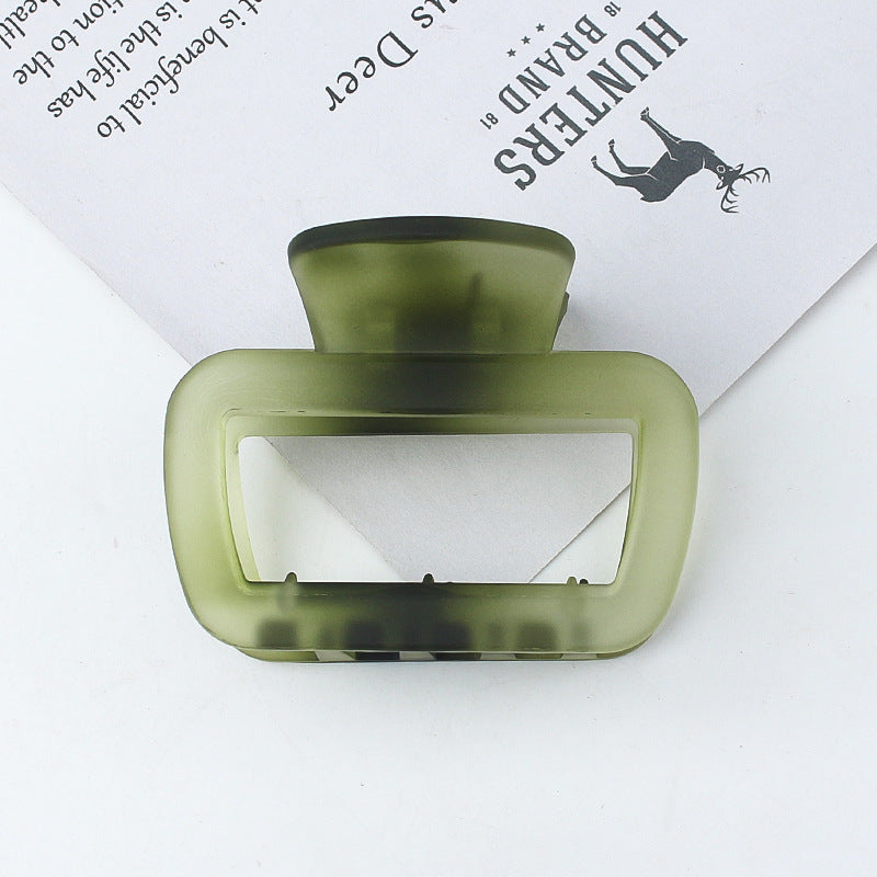 Frosted Jelly Rectangle Hair Claw Clip - Green