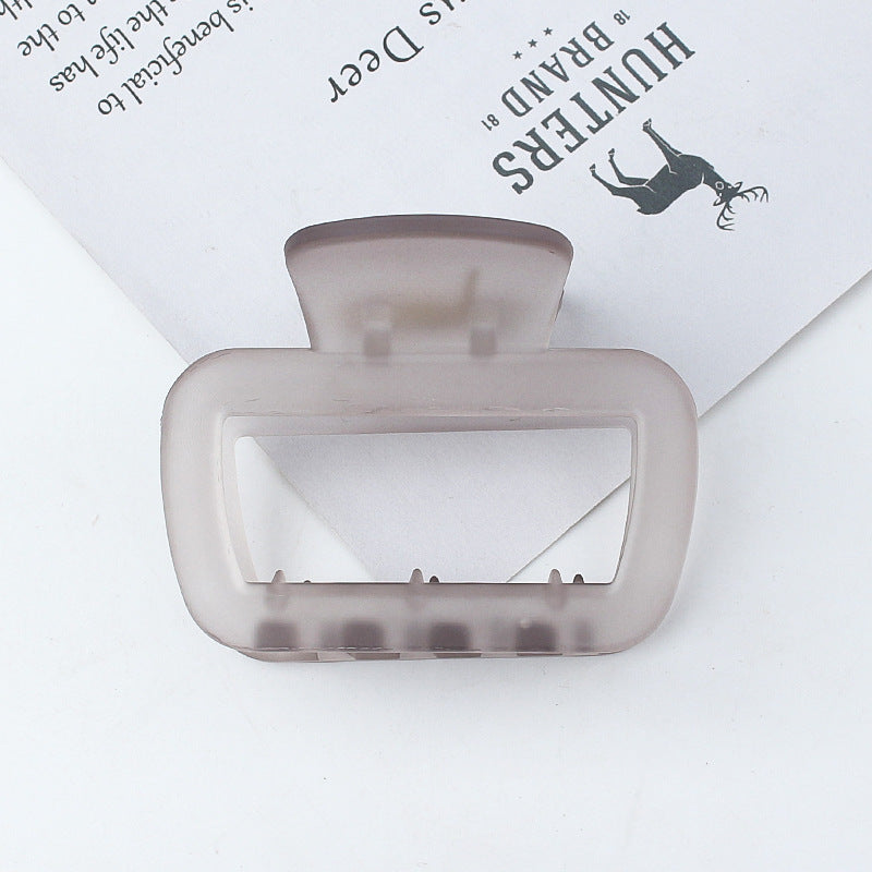 Frosted Jelly Rectangle Hair Claw Clip - LightGrey