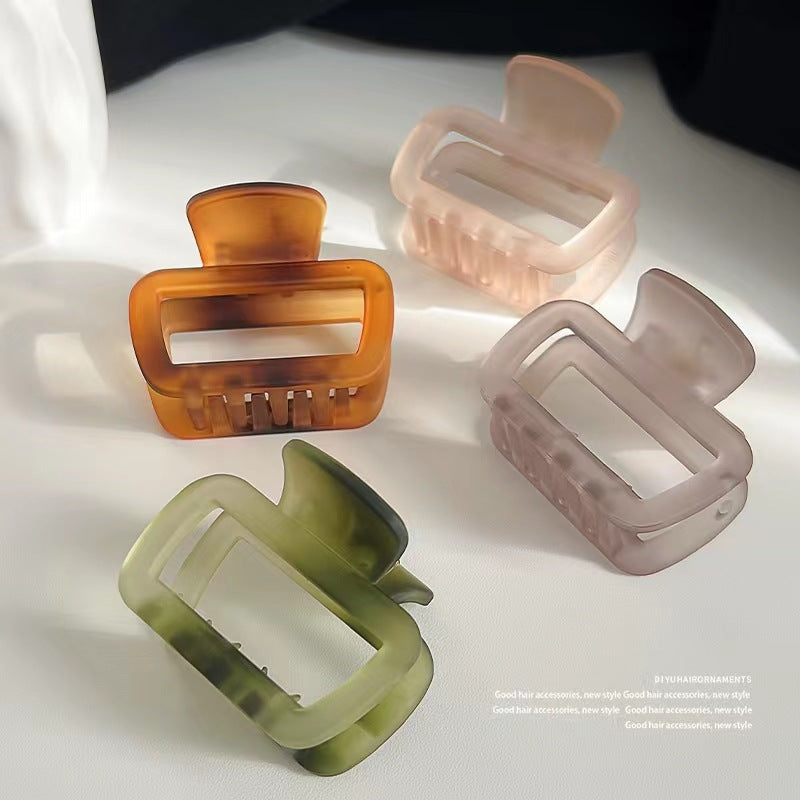 Frosted Jelly Rectangle Hair Claw Clip