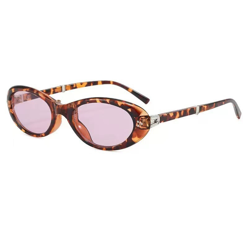 Slim Oval Cat Eye Sunglasses - Pink