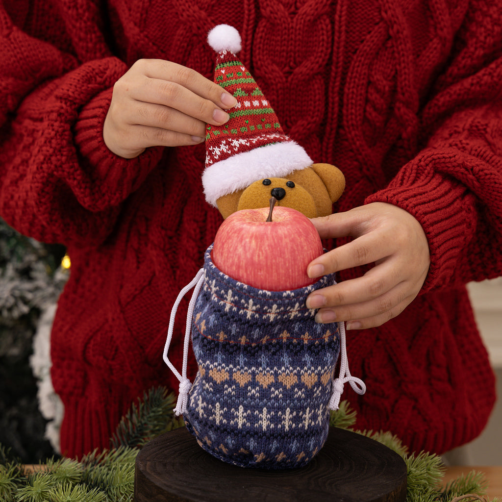 Christmas Character Knit Drawstring Treat Bag Decor - view 1