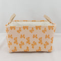 Bow Print Canvas Storage Tote Basket - Orange