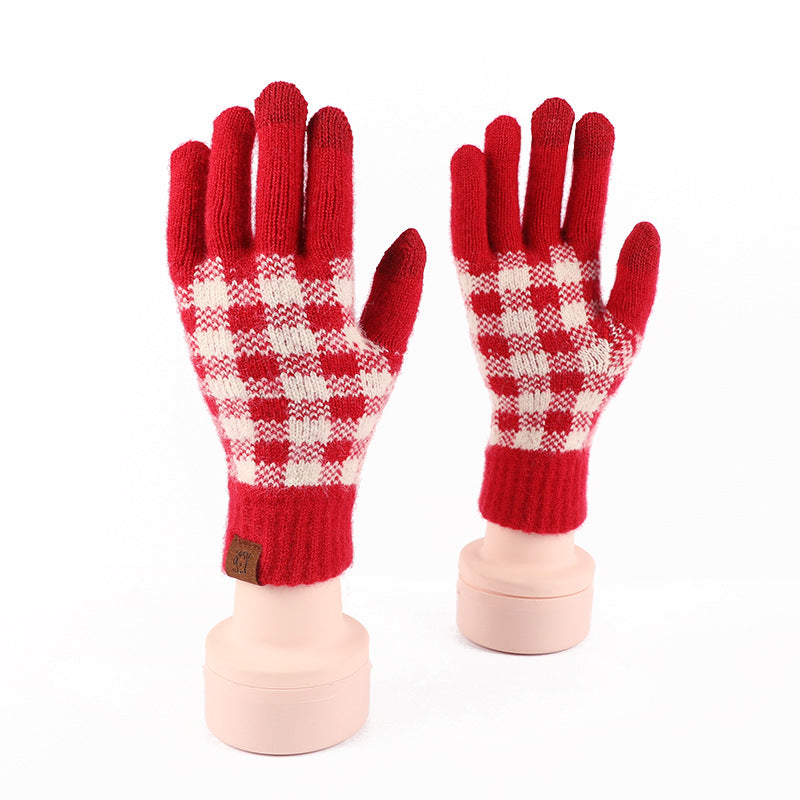 Nordic Pattern Knit Touchscreen Gloves - Square