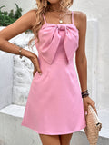 Oversized Bow Front Cami Mini Dress - Pink