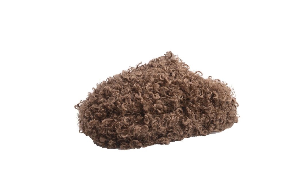 Curly Faux Fur Platform Slippers