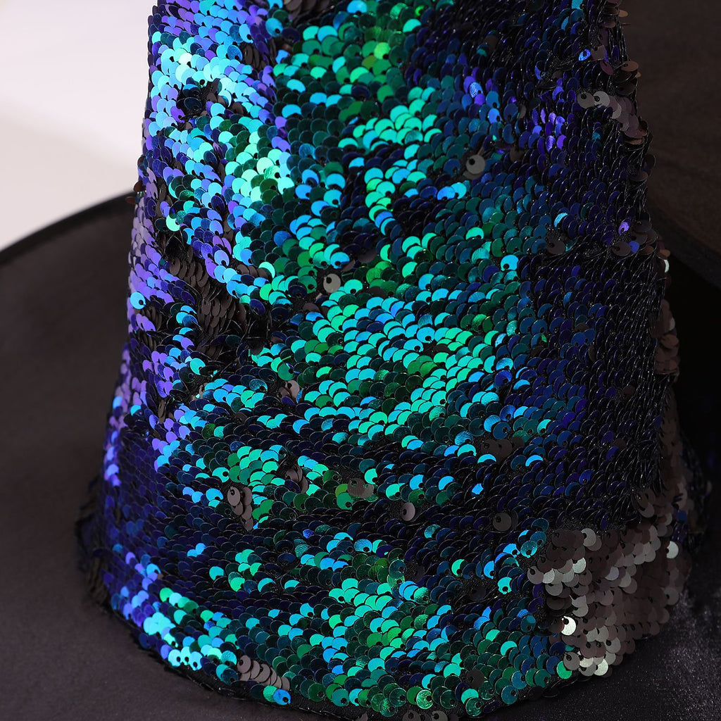 Reversible Mermaid Sequin Witch Hat - Green - 2