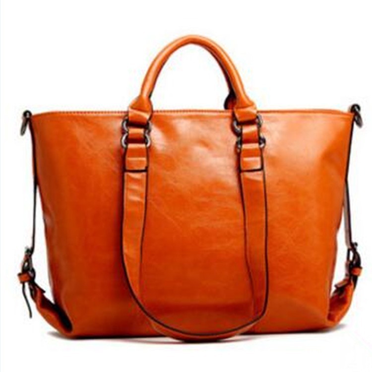 Vintage Oiled Faux Leather Satchel Bag