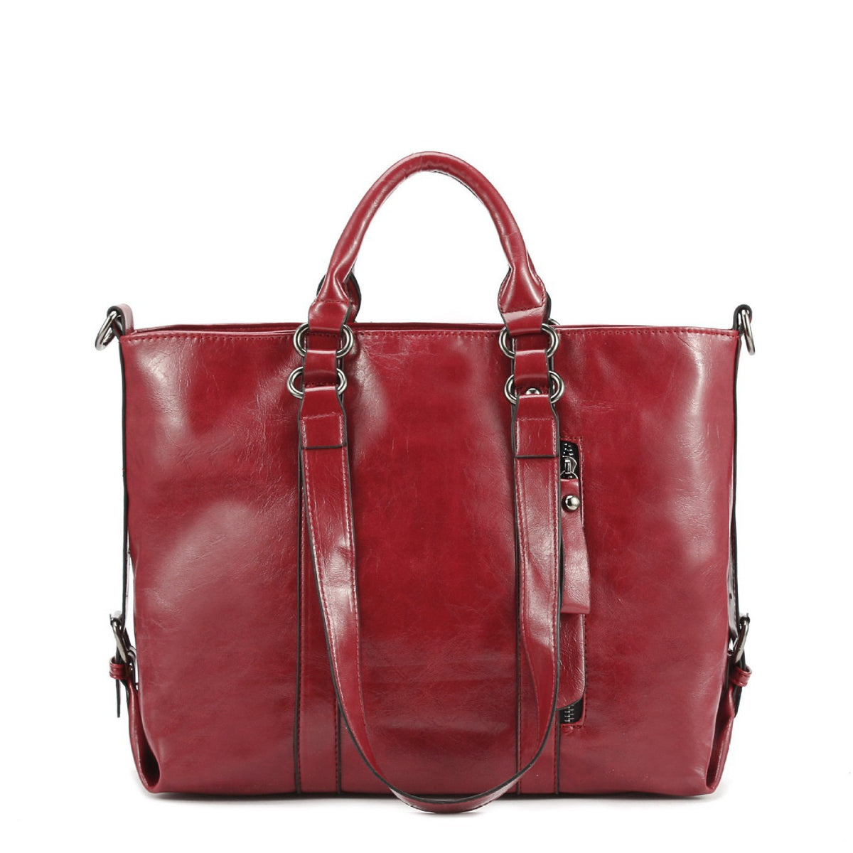 Vintage Oiled Faux Leather Satchel Bag