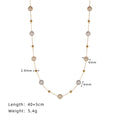 Pearl Station Layering Necklace - Gold